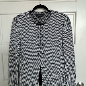 St. John Black and White Zigzag Blazer